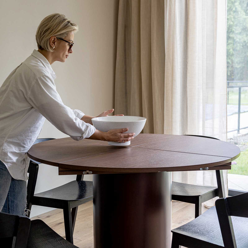 Square-Up Extension Dining Table - Walnut-zoom-