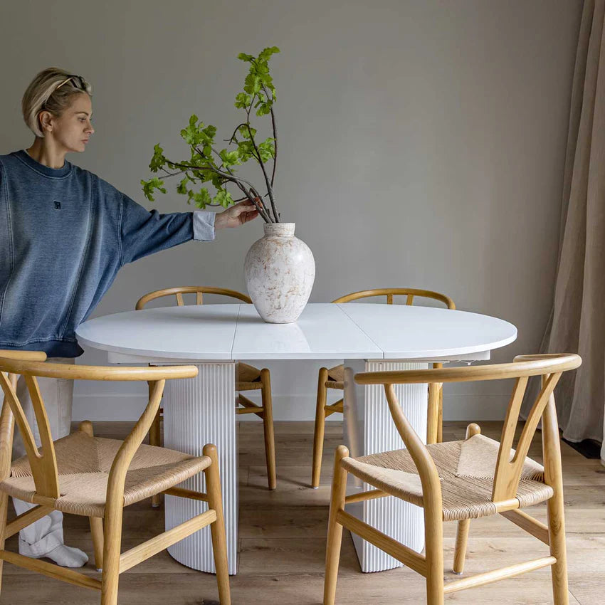 Oval Nest Dining Table - White Base-7