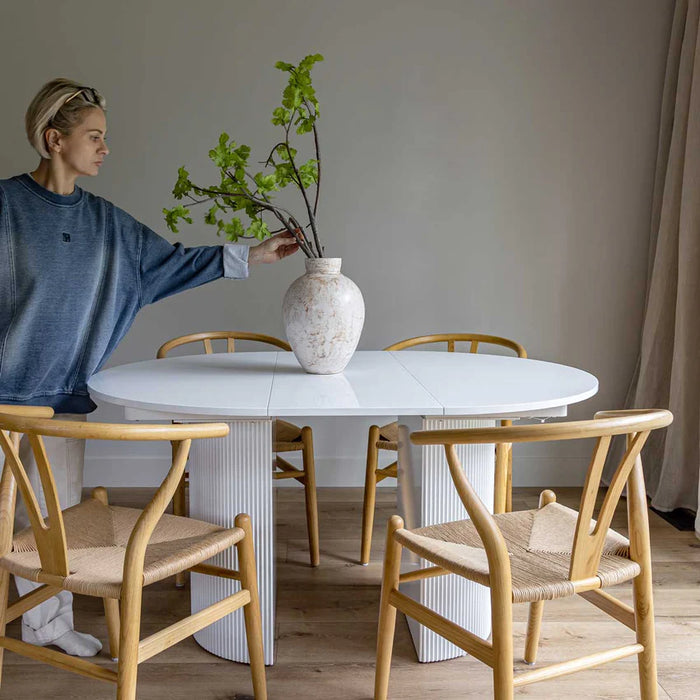 Oval Nest Dining Table - White Base