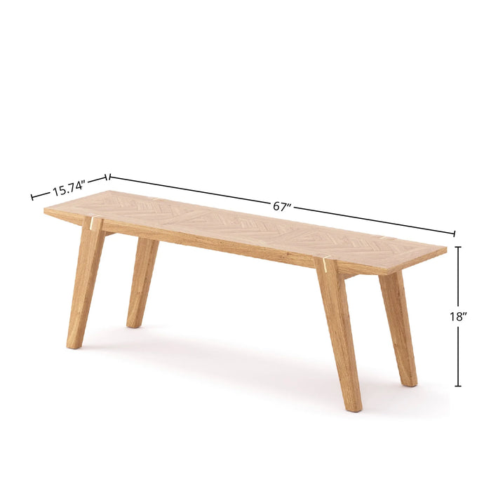 Terra Large Dining Bench W/ Brass