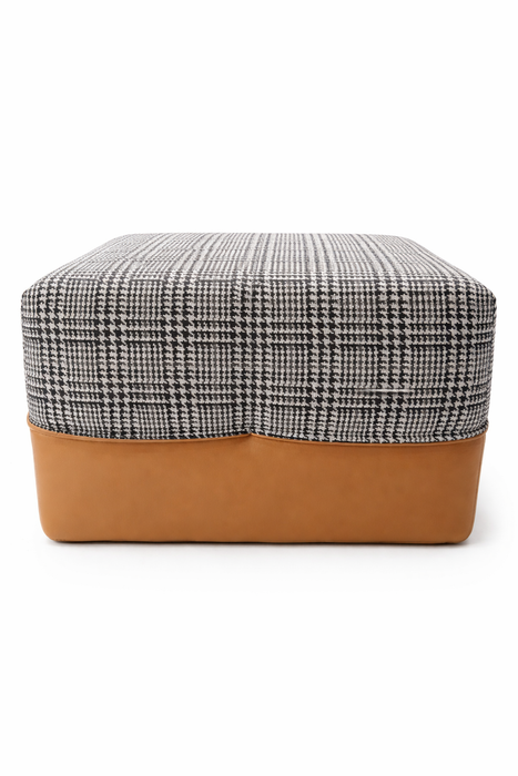 Tango Pouf Caramel Base Houndstooth Top