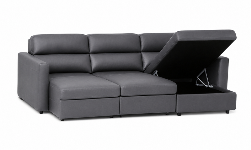 Tan Power Sliding Sectional-zoom-