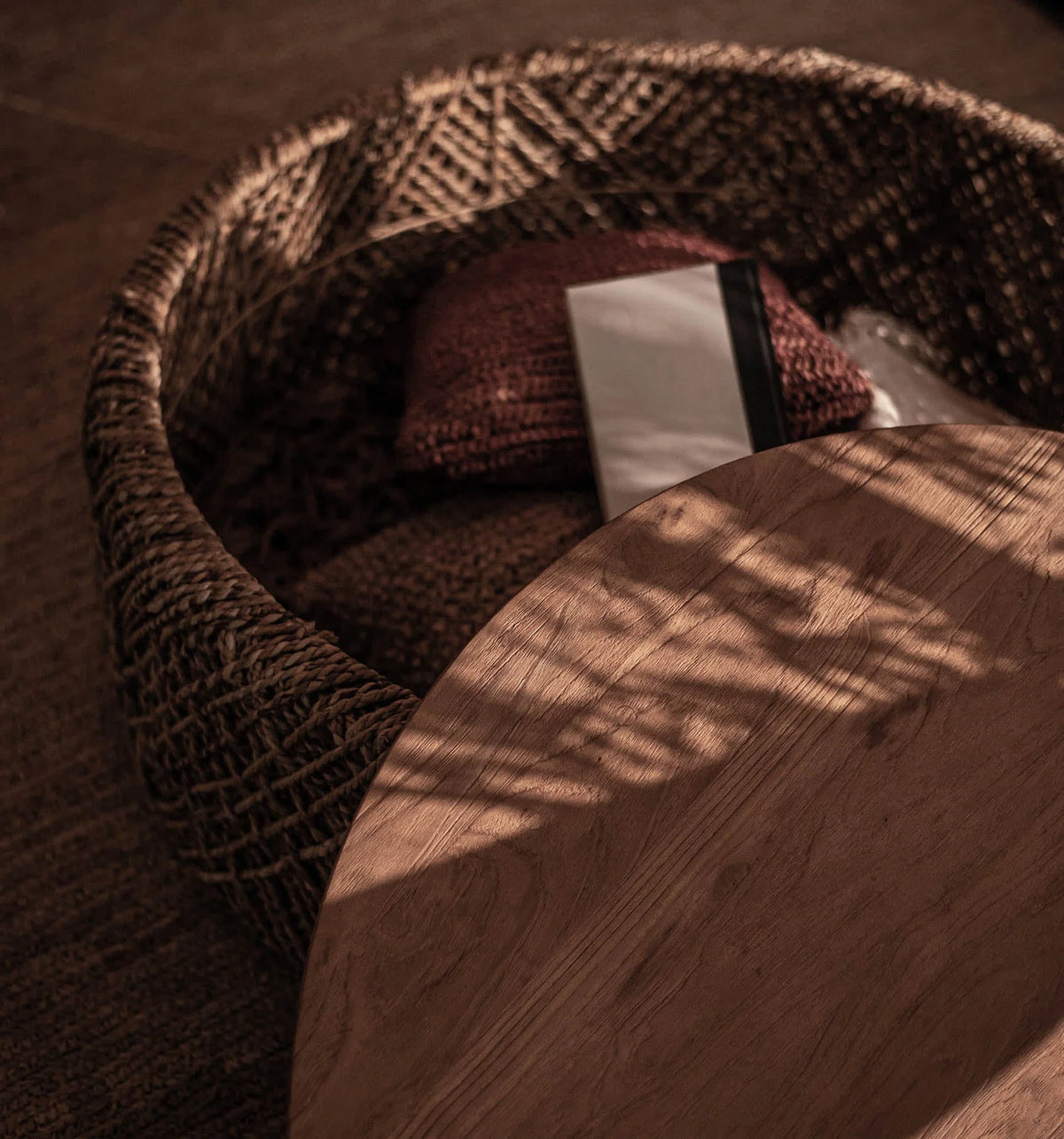 Rattan Storage Coffee Table-11