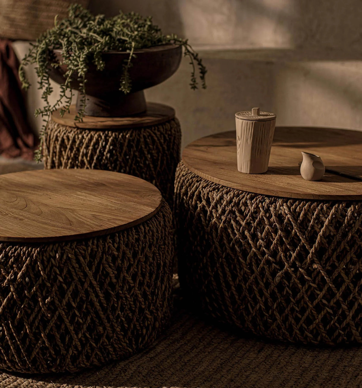 Rattan Storage Coffee Table-12