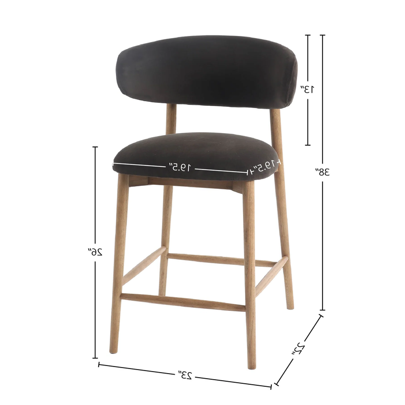Tate Counter Stool - Black-zoom-