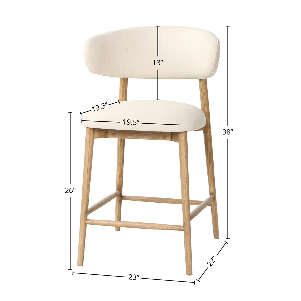 Tate Counter Stool - White-8