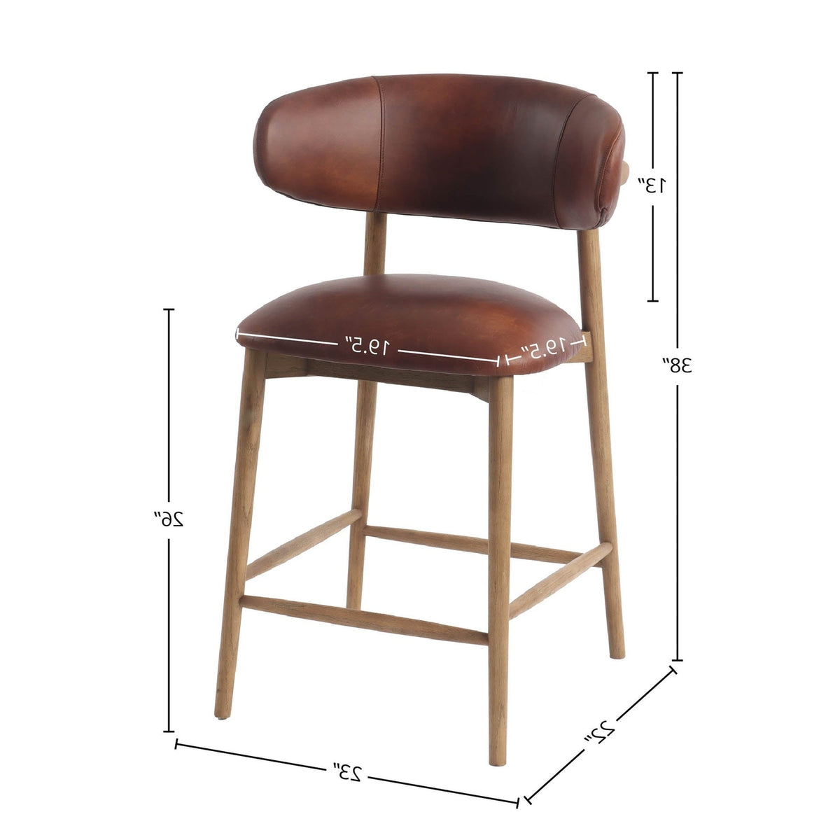 Tate Counter Stool - Brown-zoom-8