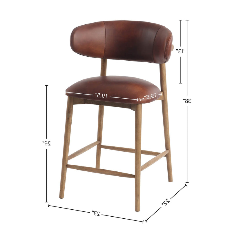 Tate Counter Stool - Brown-zoom-