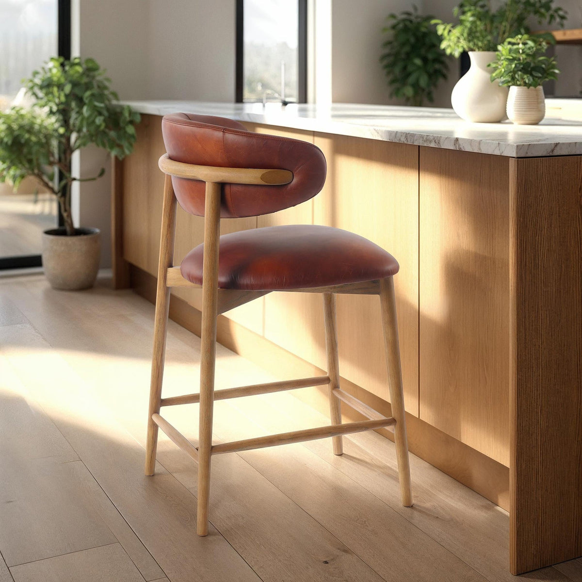 Tate Counter Stool - Brown-zoom-2