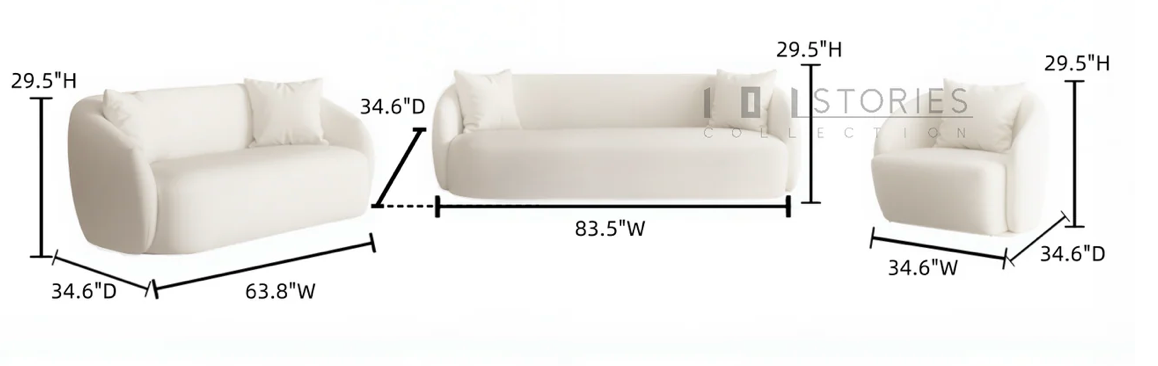 Aelith Sofa With 5 Cushions