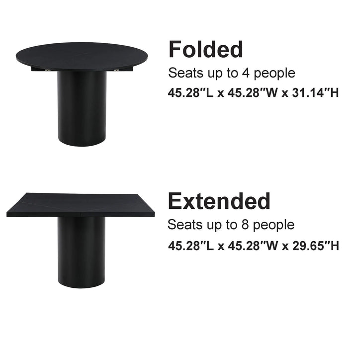 Square-Up Extension Dining Table - Black