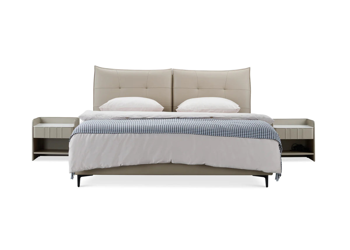 Spencer Queen Bed Beige-zoom-1