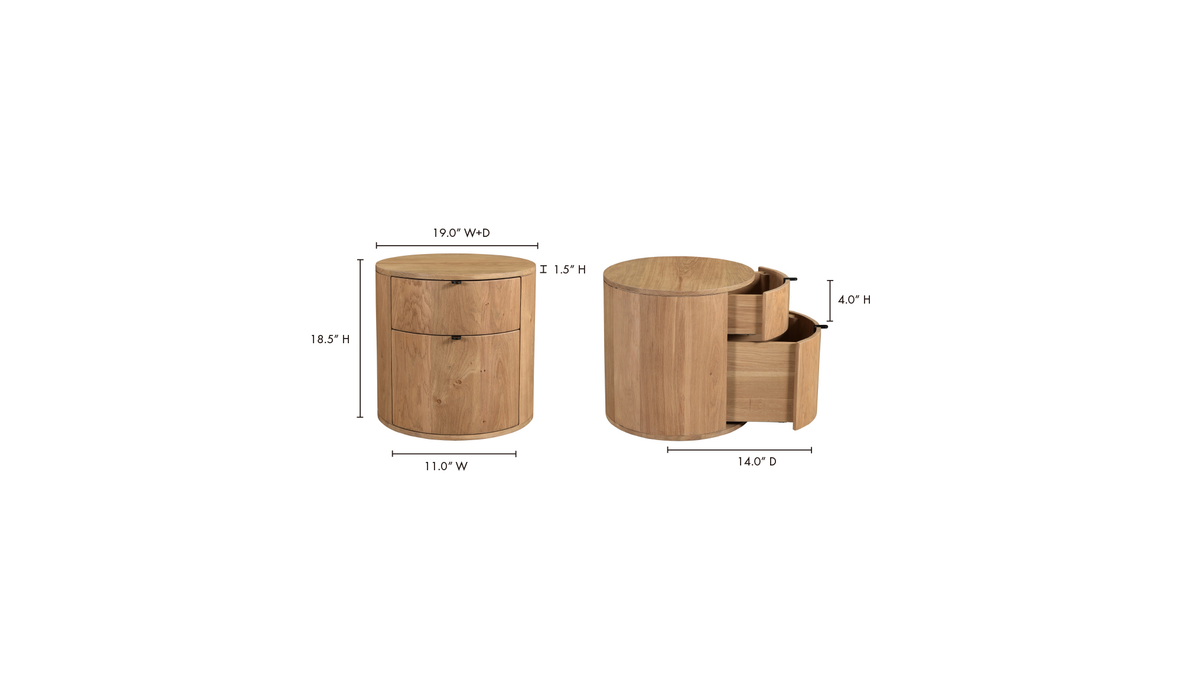 Theo Two Drawer Nightstand
