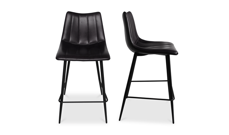 Alibi Counter Stool Matte Black - Set Of Two-zoom-