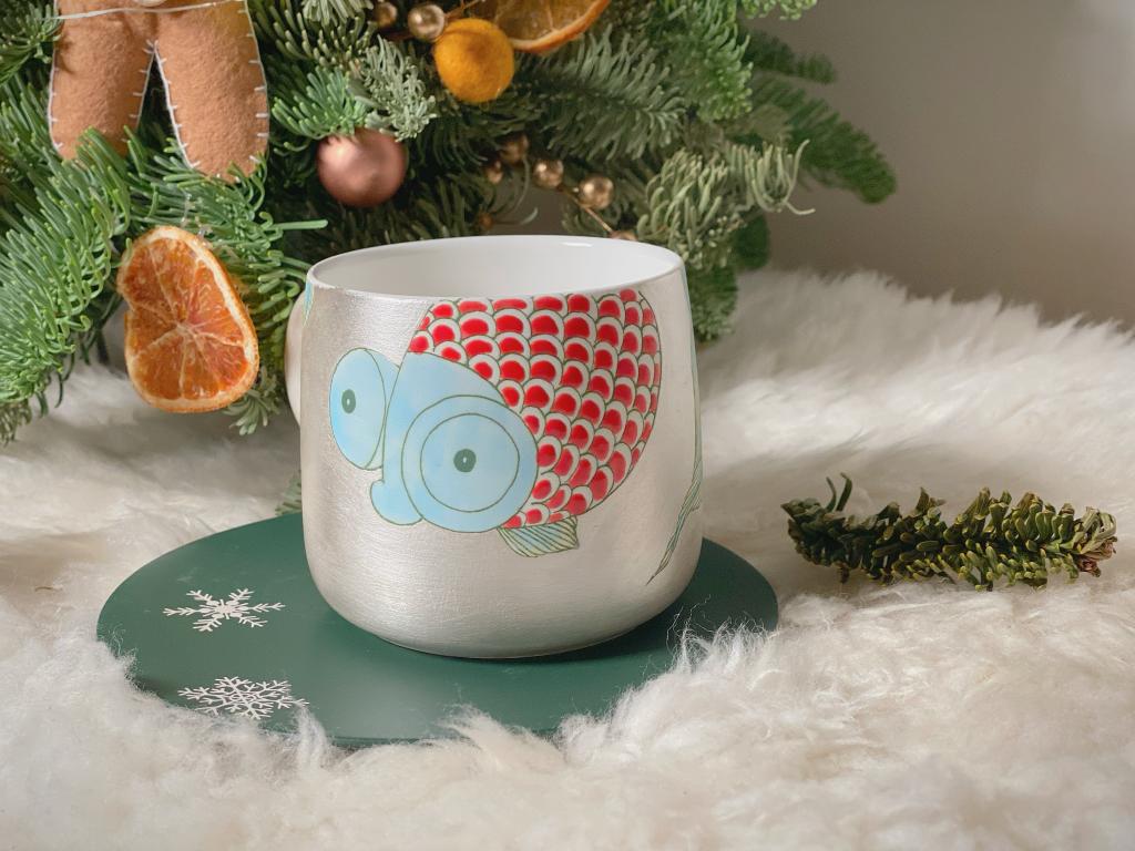 16 KAI Fishsilver Mug-310ml